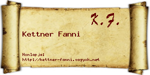 Kettner Fanni névjegykártya